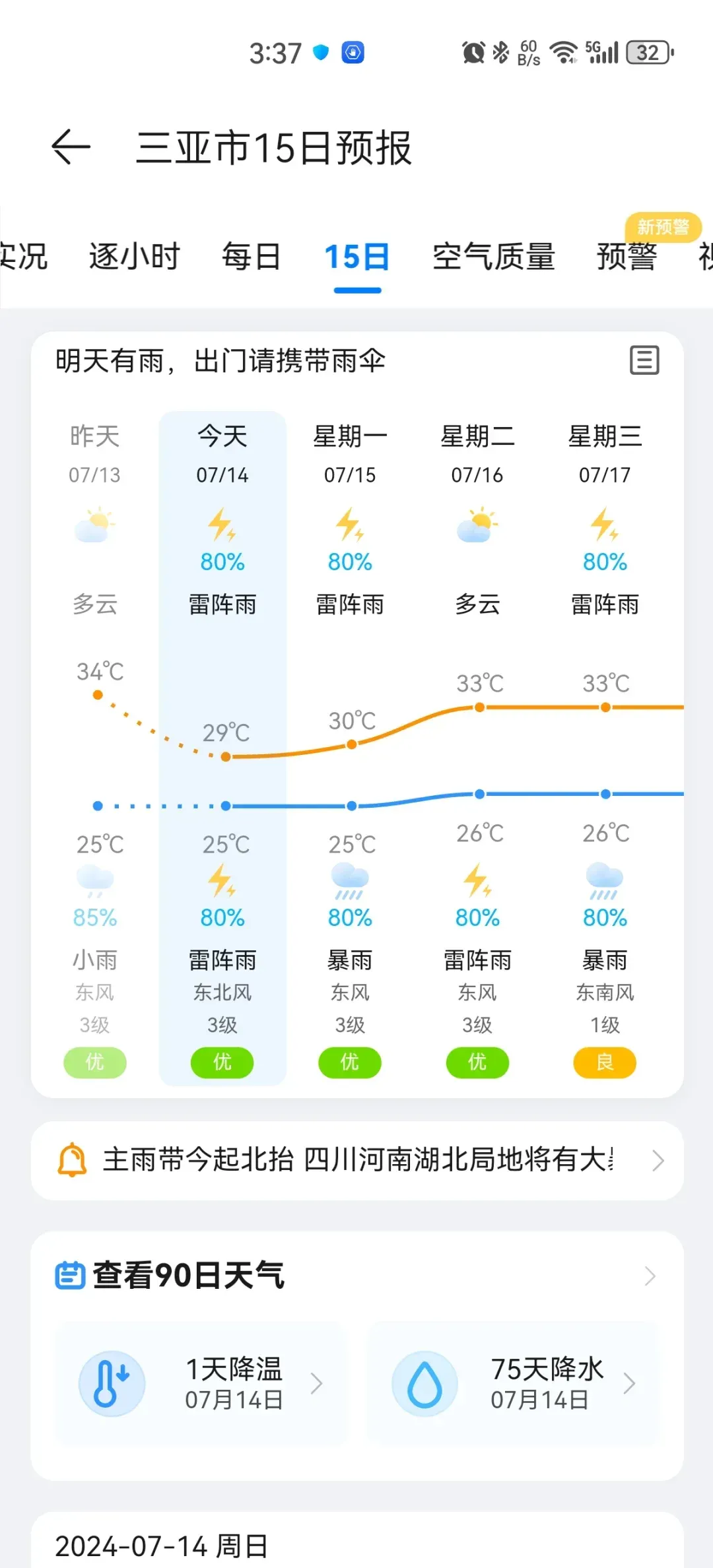 海南三亚天气预报一周(海南三亚天气预报15天30天)