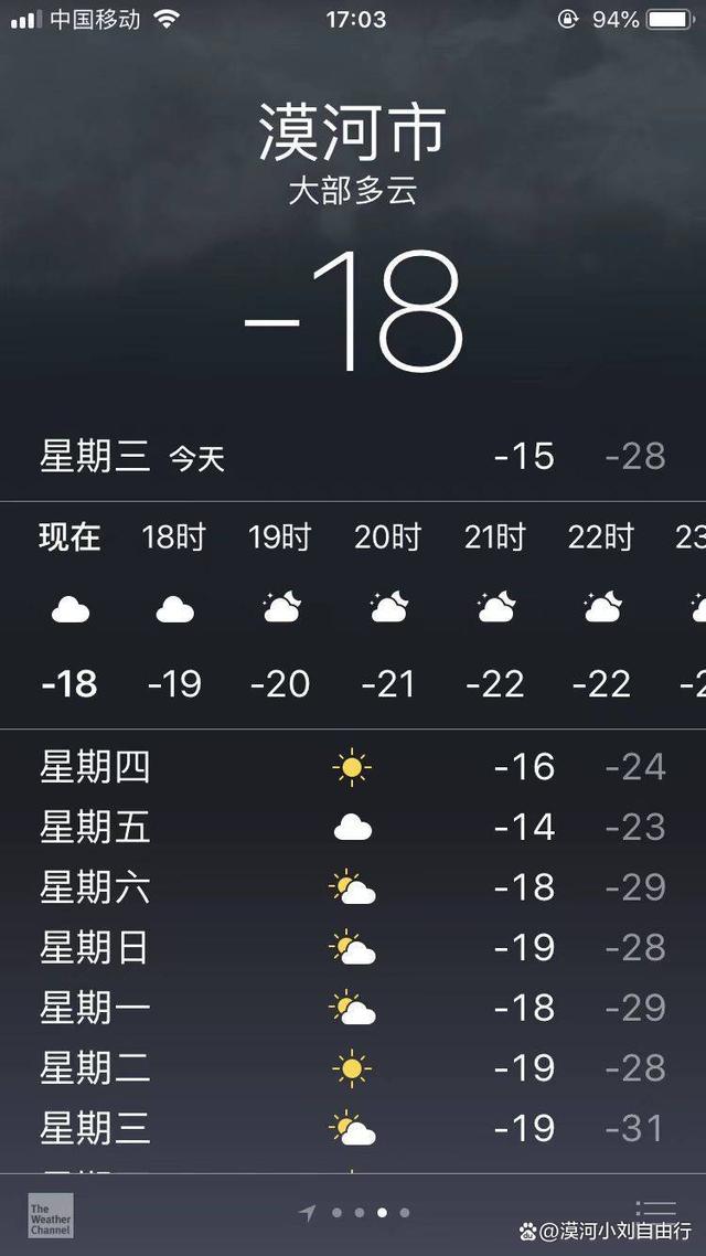 漠河天气预报(漠河天气预报一周7天)