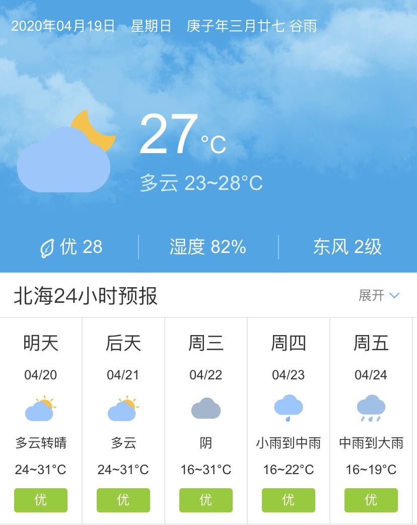 广西北海天气预报(广西北海天气预报30天准确 一个月气温)