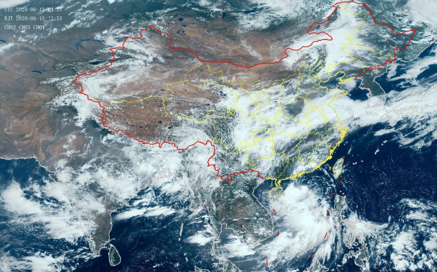 中央气象云图(1一7天降水量预报图)
