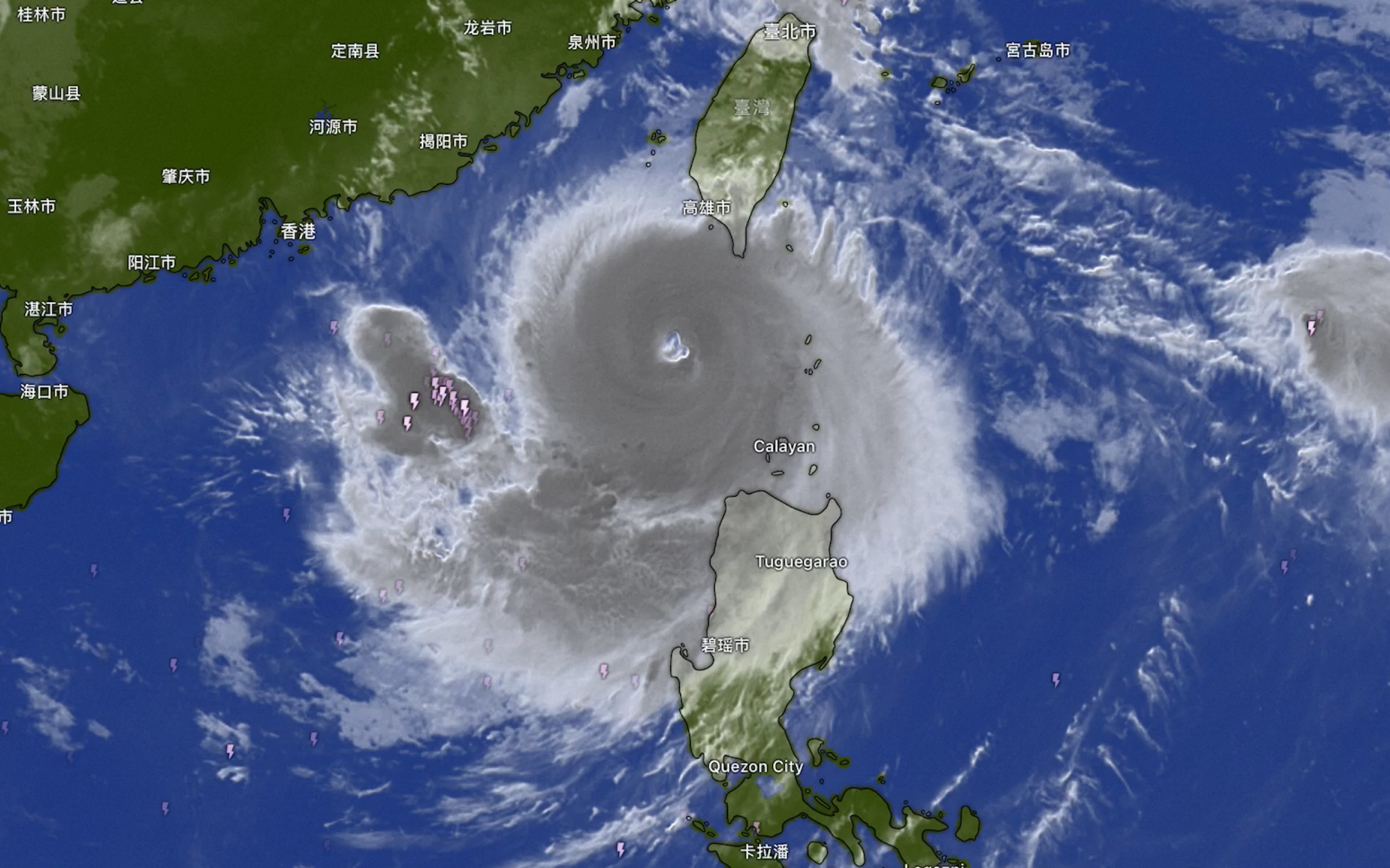 台风山竹云图(台风山竹卫星图)