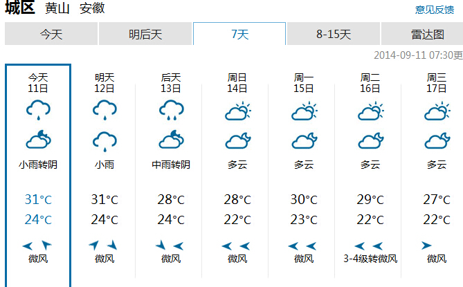 黄山天气预报一周(安徽黄山天气预报30天查询百度)