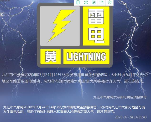 九江天气预警(九江全年天气一览表)