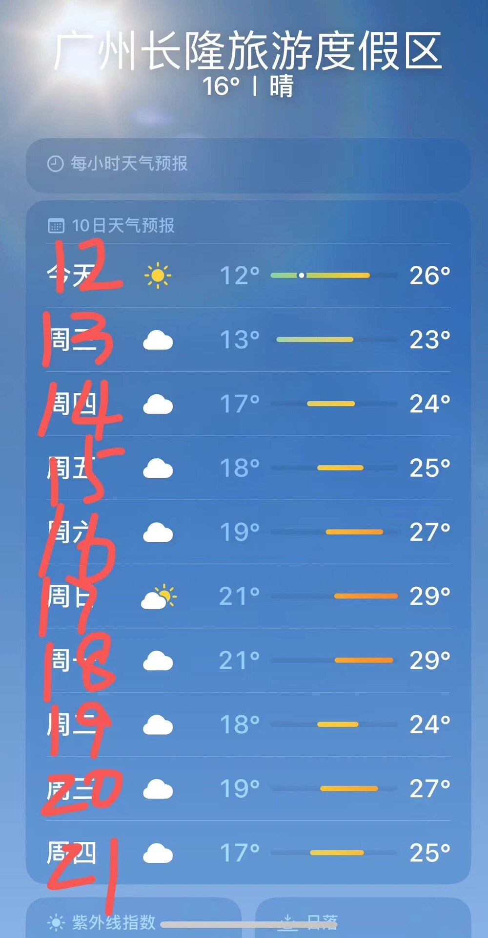 包含广州天气预报15天准确一览表的词条