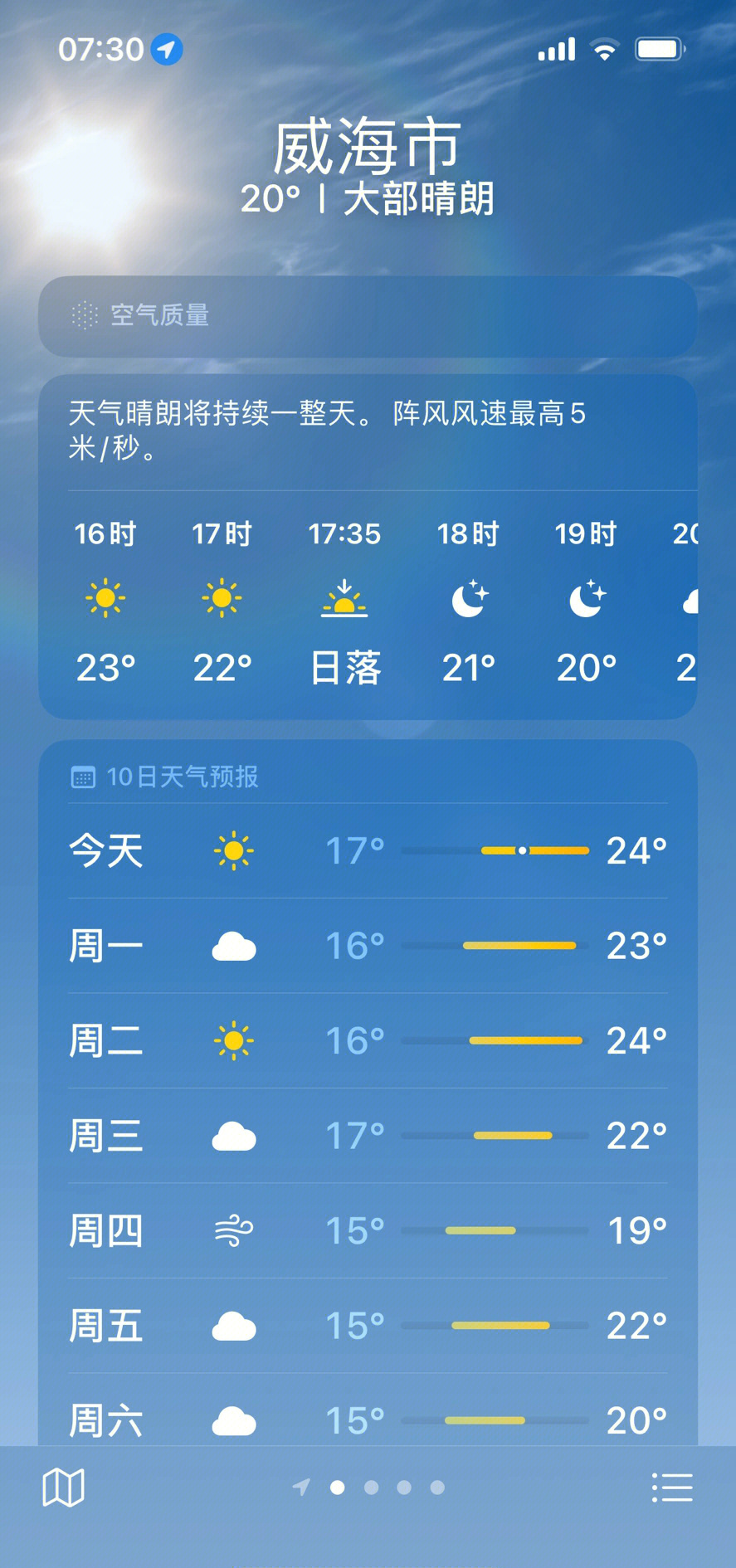 今日威海天气(今日威海天气怎么样)