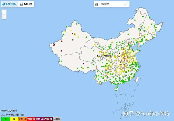 中国空气污染地图(中国空气污染严重地区)