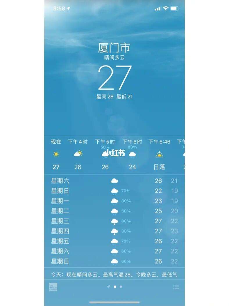厦门天气预报(厦门天气预报一周 7天)