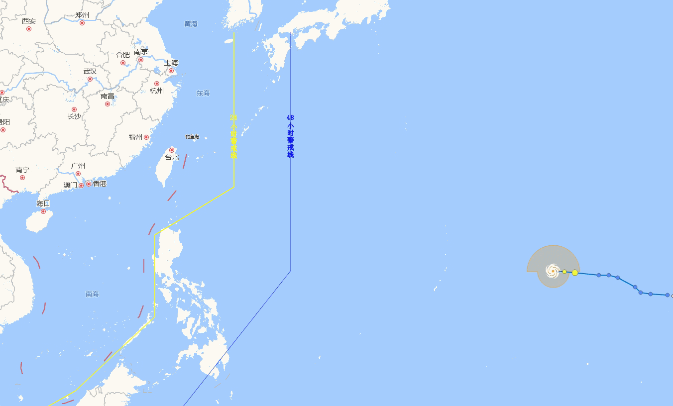 山竹台风路径图(山竹台风是什么预警)
